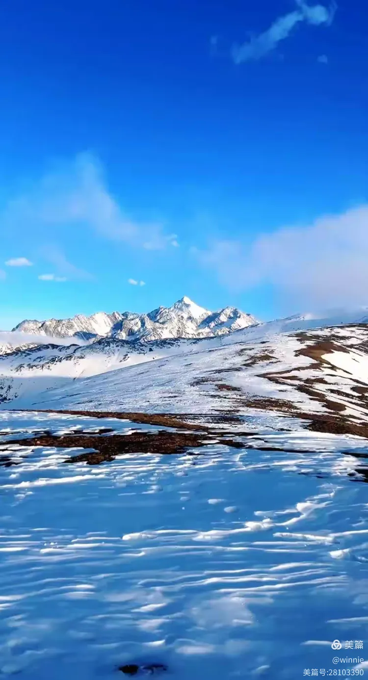 黄龙雪宝顶观景台雪景与日落